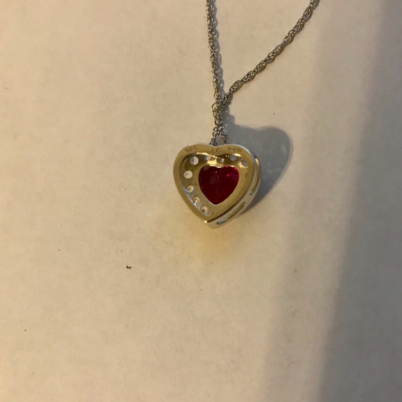 Ruby and White Sapphire Pendant - Picture 4 of 4